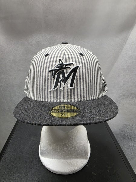NWS Miami Marlins Searsucker New Era 59fifty 7 3/8 MLB