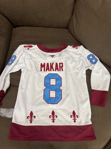 Cale Makar Avalanche white retro Jersey Mens size large new