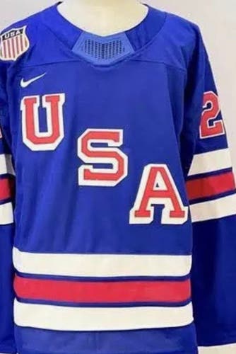 Dylan Larkin Team USA 2026 Olympics Stitched Hockey Jersey – Blue Large
