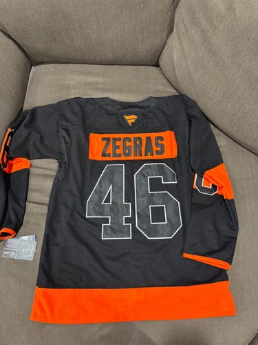 Trevor zegras Philadelphia flyers black and orange jersey Mens size xl new