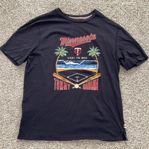 Minnesota Twins Shirt Mens Medium Navy MLB Baseball Tommy Bahama Tee T Logo