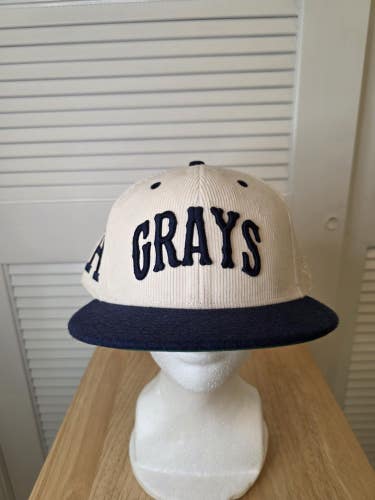 NWS Homestead Grays Ebbets Field Flannels Courdory Fitted Hat 7 5/8