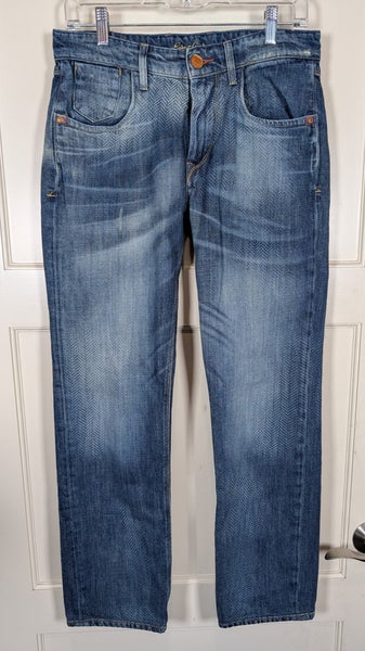 Robert Graham Slim Jim Jeans Mens Size 30 x 29 Boneyard Blue Denim Made in Italy