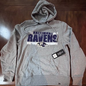 47 Brand Baltimore Ravens NFL Grey Hoodie Sweatshirt Men's M NWT