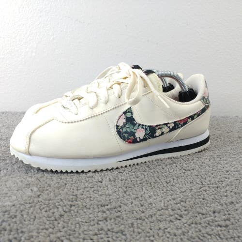 Nike Cortez Basic Vintage Floral Big Kids Size 6.5Y Running Shoes Cream Low Top