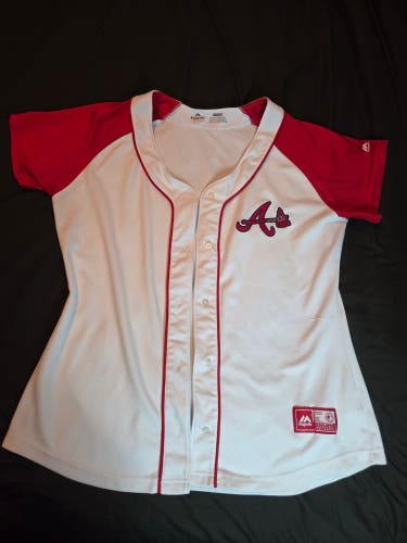Atlanta Braves Women's Jersey- Size L Majestic