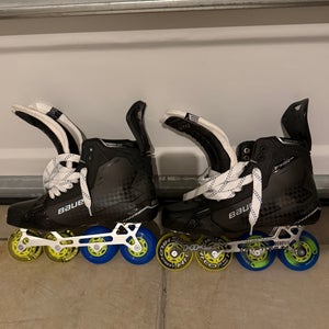 Custom Bauer Shadow Roller Skates with Hi-Lo Kryptonium Chassis size 10.5 Fit 3 - NEW