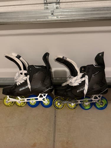 Custom Bauer Shadow Roller Skates with Hi-Lo Kryptonium Chassis size 10.5 Fit 3 - NEW