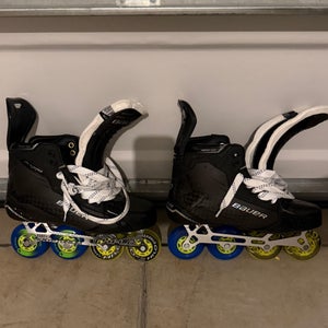 Custom Bauer Shadow Roller Skates with Hi-Lo Kryptonium Chassis size 10.5 Fit 3 - NEW