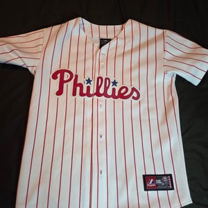 Majestic Chase Utley Philadelphia Phillies Jersey 26 Womens M White MLB