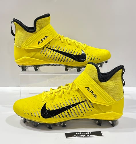 Size 13 Nike Alpha Menace Pro 2 Mid Football Cleats Yellow AQ3209-700
