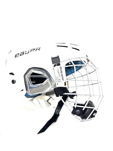 Used Bauer RE AKT 65 Helmet Cage Combo White SM 11860-S000304706