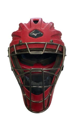 Used Mizuno SAMURAI Catchers Mask Red 11859-S000028504