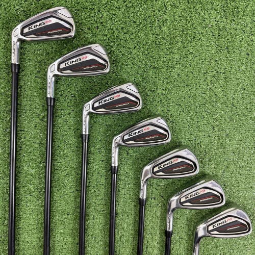 King Cobra F9 Speedback Iron Set 4-PW Fujikura Atmos 6S Stiff Flex Left Handed