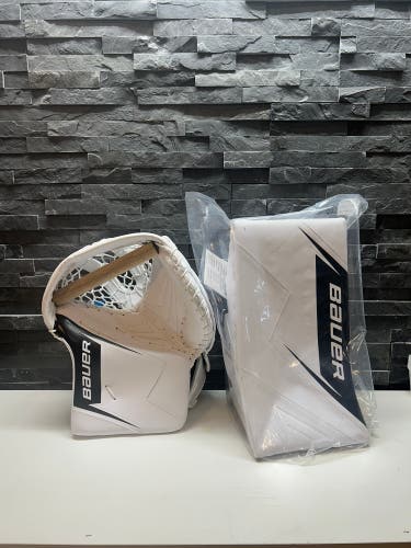 Bauer SV Pro Senior Glove & Blocker * Glove ships broken in. - White/Black