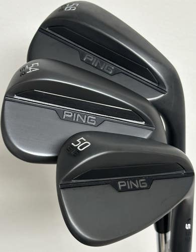 PING S159 Midnight Black Wedge Set RH 50-12*, 54-12*, 58-10* GW SW LW MINT!