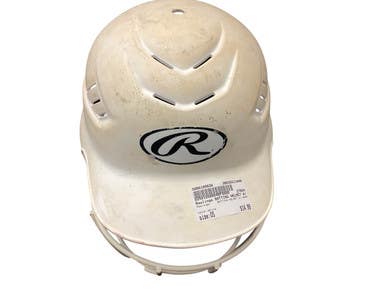 Used Rawlings BATTING HELMET W/ MASK Batting Helmet w/Mask White One Size 11846-S000100638