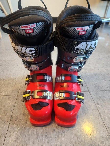Mondo 23 & 23.5 Kid's Atomic Racing Redster World Cup 90 Ski Boots Soft Flex (Used)