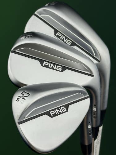 PING S159 Hydropearl Chrome Wedge Set 52-12*, 56-12*, 60-14* Steel Z-Z115 MINT!