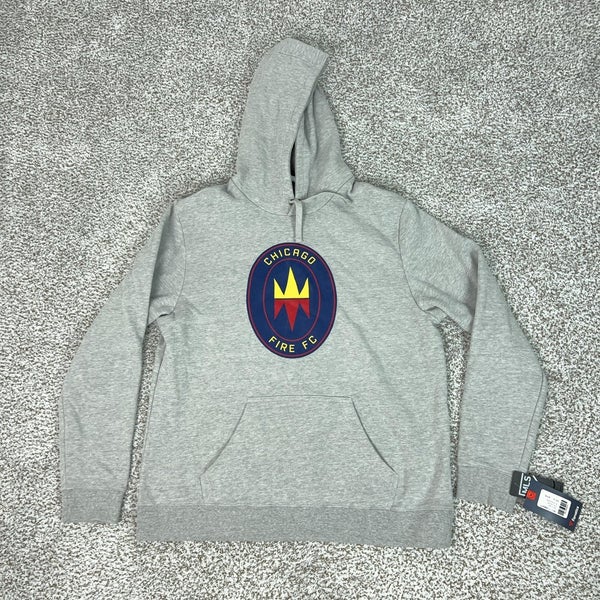 Chicago Fire FC Sweatshirt Mens XL Gray MLS Soccer Fanatics Hoodie Fleece Sport