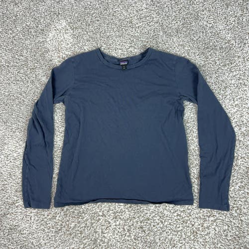 Patagonia Shirt Womens Medium Blue Long Sleeve Crewneck Tee Casual Regenerative