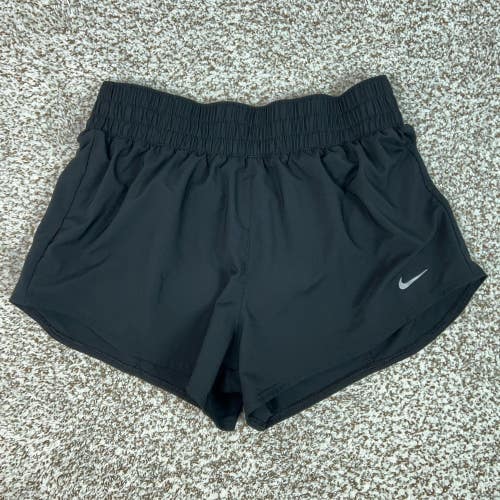 Nike Shorts Womens Medium Black Dri-FIT Lined 3" Running Athletic Gym Sport