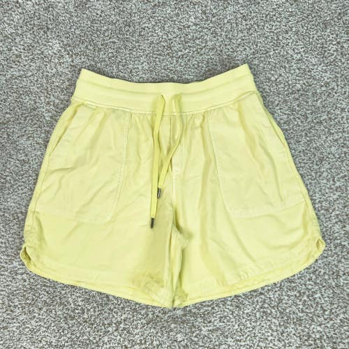 Athleta Shorts Womens Medium Yellow Farallon Midi Drawstring Casual Travel Gym