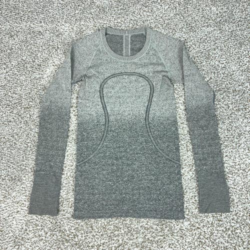 Lululemon Shirt Womens 4 Gray Swiftly Tech Long Sleeve Thumbholes Running