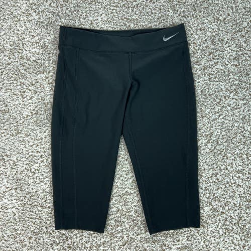 Nike Pants Womens Small Black Dri-FIT Capri Leggings Running Gym Yoga Workout