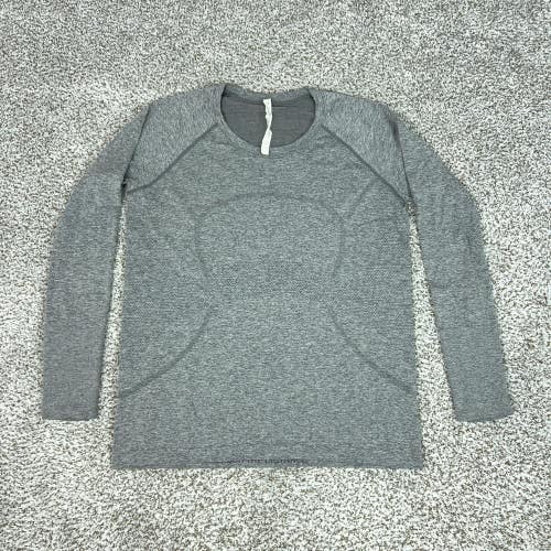 Lululemon Shirt Womens 16 Gray Swiftly Tech Long Sleeve Crew Neck Gym Workout