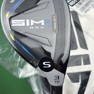 TaylorMade SIM2 Max Rescue 3-Hybrid 3H 19* Stiff Flex Ventus Blue w/ Cover NEW