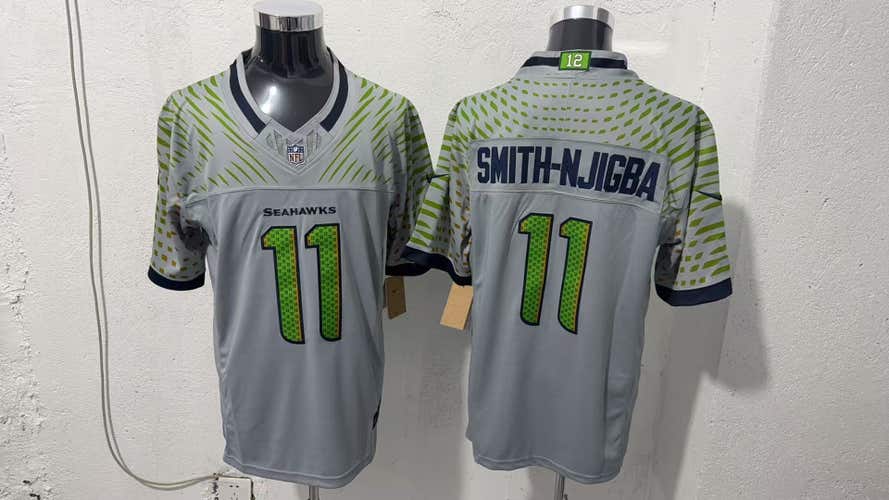 Jaxon Smith-Njigba #11 Seattle Seahawks Stitched Jersey - Wolf Grey Alternate