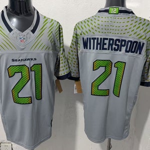 Devon Witherspoon #21 Seattle Seahawks Jersey - Stitched Wolf Grey Alternate