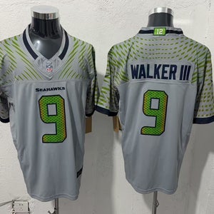 Kenneth Walker III #9 Seattle Seahawks Jersey - Wolf Grey Stitched RB1