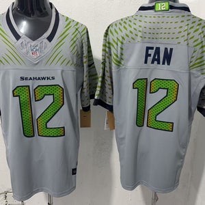 Seattle Seahawks "FAN" #12 Jersey - Wolf Grey Stitched 12th Man Alternate