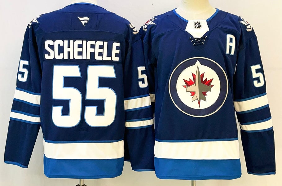 Mark Scheifele #55 Winnipeg Jets Jersey - Stitched Navy Home NHL Lace-Up