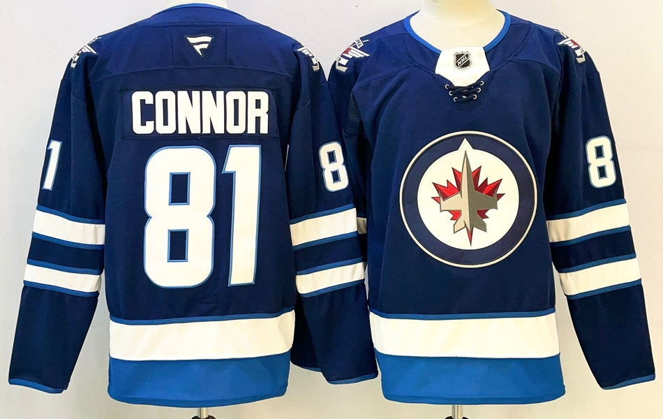 Kyle Connor #81 Winnipeg Jets Jersey - Navy Blue Stitched Home NHL Fanatics