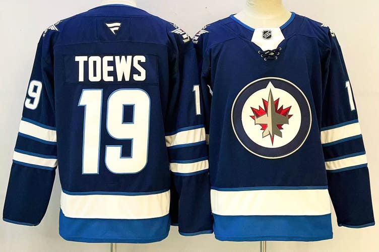 Toews #19 Winnipeg Jets Jersey - Navy Blue Stitched Home NHL Style (VETERAN)