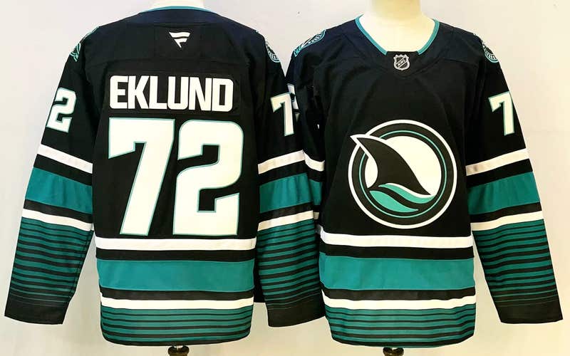San Jose Sharks William Eklund Fanatics Jersey - Black "Evolve" Alt #72