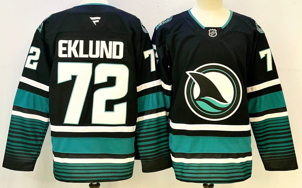 San Jose Sharks William Eklund Fanatics Jersey - Black "Evolve" Alt #72