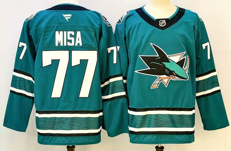 San Jose Sharks Misa Fanatics Jersey - Teal Home Style #77