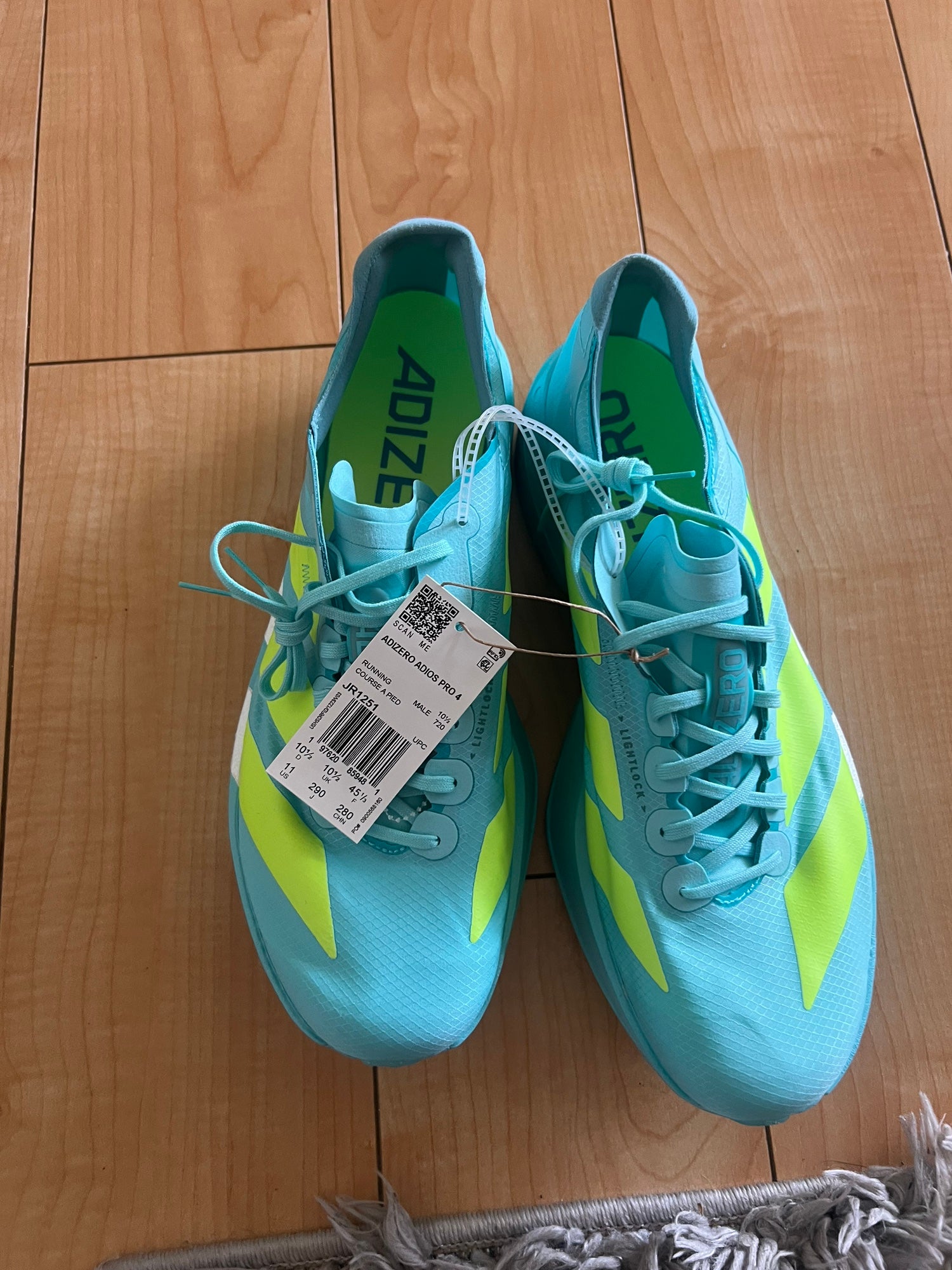 Adidas Adizero Adios Pro 4 Running Flash Aqua Lucid Lemon Sz  display picture 2