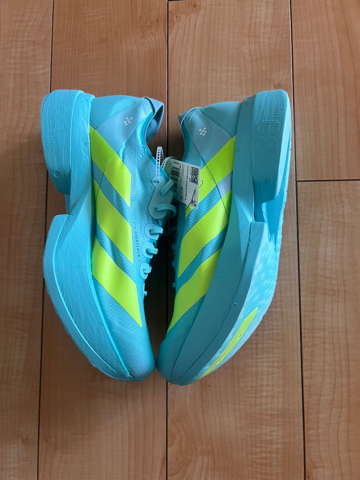 Adidas Adizero Adios Pro 4 Flash Aqua Lucid Lemon (JR1251) Men\'s Size 11.5 adidas Adizero Adios Pro 4  main image 4