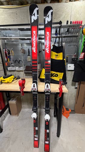 Nordica Dobermann GS WC Skis With Race Bindings - Max Din 16 - >30M FIS (Used)