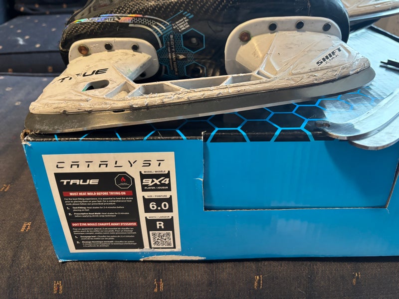True Catalyst 9x4 Hockey Skates Regular Width 6 (Used) with extra Steel ...