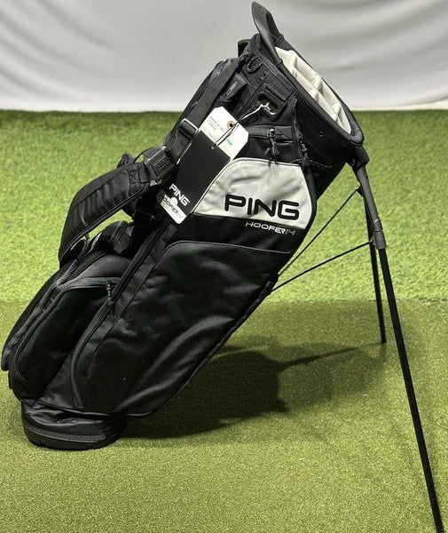 PING Hoofer 14 231 Stand Carry Golf Bag w/ Rain Hood Color: Black/White NEW!