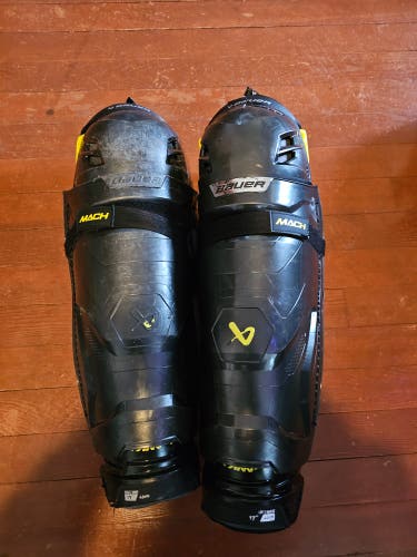 Senior Bauer Supreme Mach 17" Shin Pads (Used)