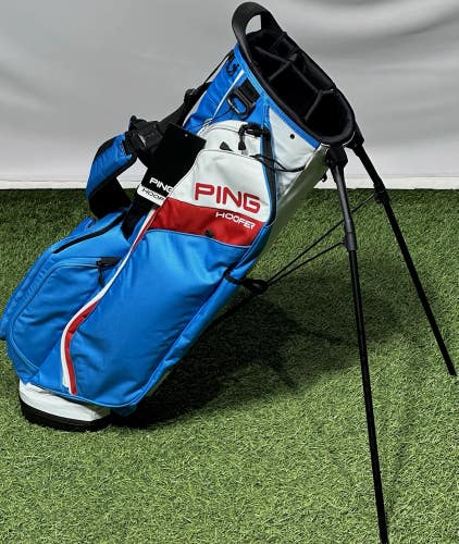 PING 2025 Hoofer 231 Golf 5-Way Stand Carry Bag Color: Blue/Red/White New!