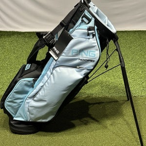 PING 2026 Hoofer 231 Golf Stand Carry Bag 5-Way Divider Color: Black/Milky Blue