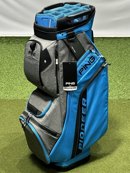 PING Pioneer 214 Cart Golf Bag 15-Way Color: Blue/Heather Gray/Black NEW!